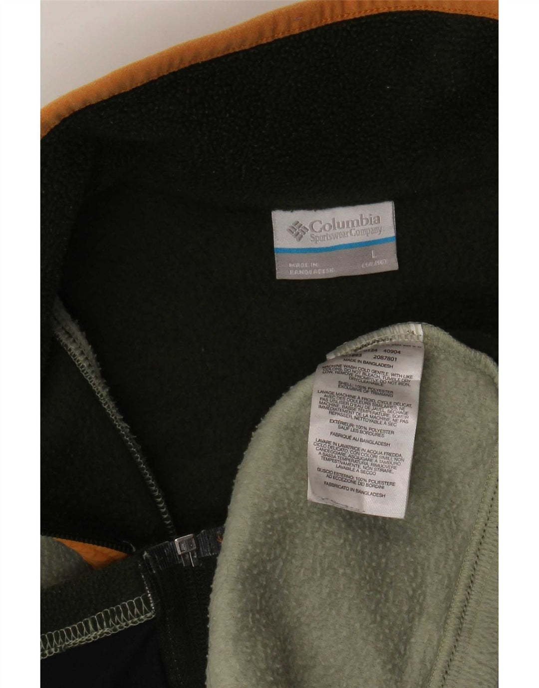 Columbia Boys Fleece Jacket 14-15 Years Large Green Colourblock Polyester