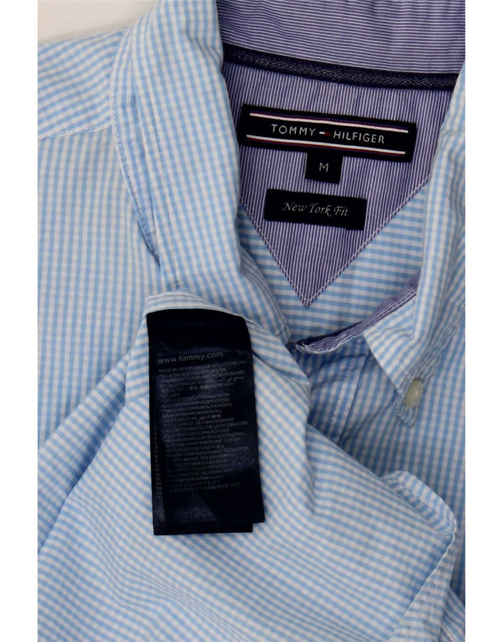 Tommy Hilfiger Mens New York Fit Short Sleeve Shirt Medium Blue Gingham