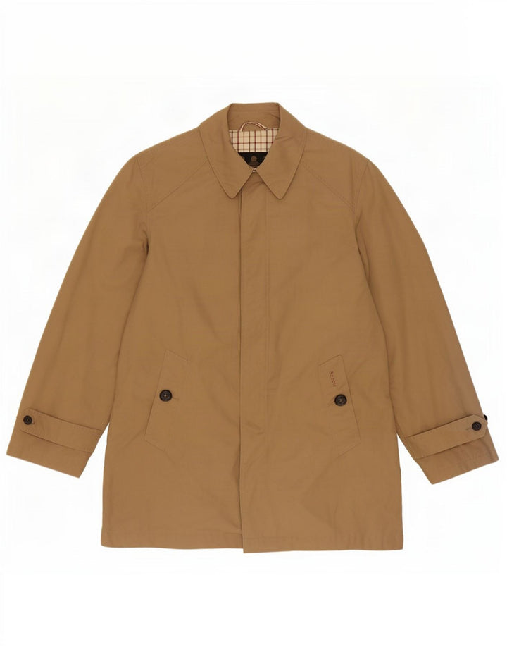 Barbour Mens Trench Coat UK 40 Large Beige Cotton