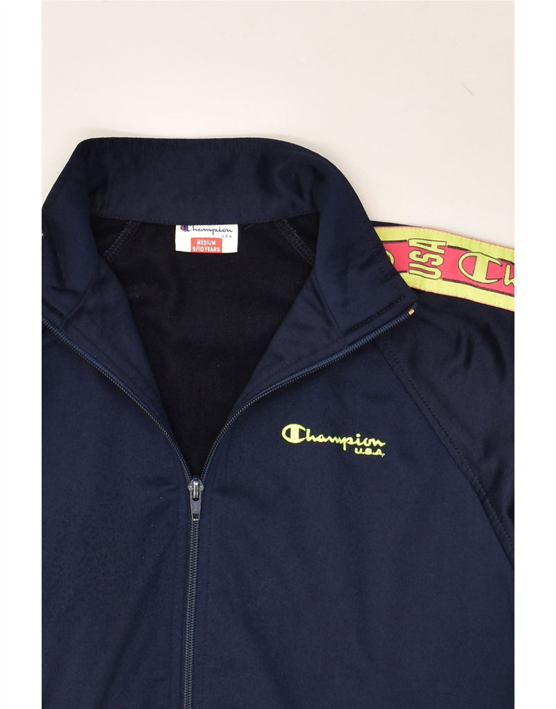 CHAMPION Boys Graphic Tracksuit Top Jacket 9-10 Years Medium Navy Blue | Vintage Champion | Thrift | Second-Hand Champion | Used Clothing | Messina Hembry 