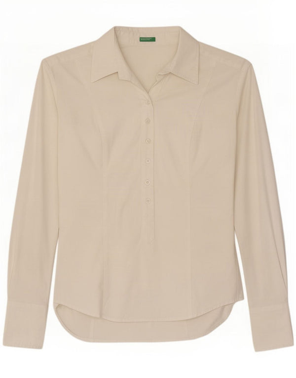 Benetton Womens Pullover Shirt UK 10 Small White