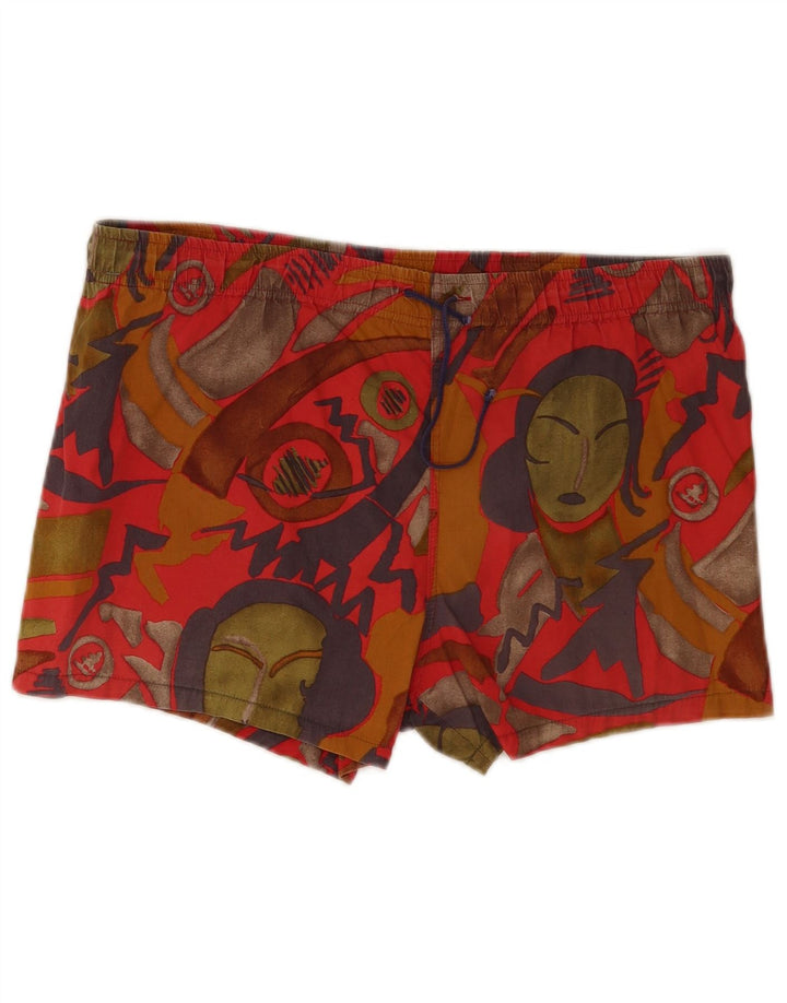 Allen Cox Mens Abstract Pattern Swimming Shorts Large Multicoloured Cotton