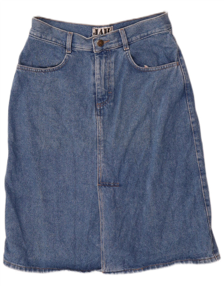 VINTAGE Womens Denim Skirt IT 42 Medium W30  Blue Cotton