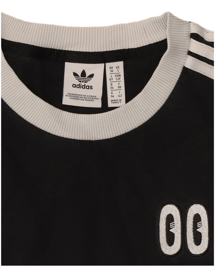 Adidas Womens T-Shirt Top UK 10 Small Black