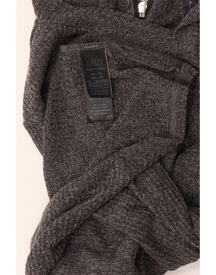 Marks & Spencer Womens Long Sleeve Jumper Dress UK 12 Medium Grey Flecked
