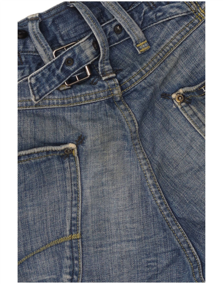 Lee Mens Green Cinch Denim Shorts  W29 Small Blue Cotton