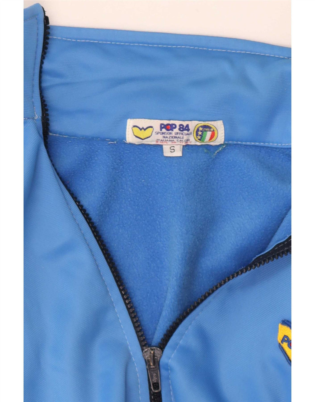 POP 84 Mens Tracksuit Top Jacket Small Blue Colourblock
