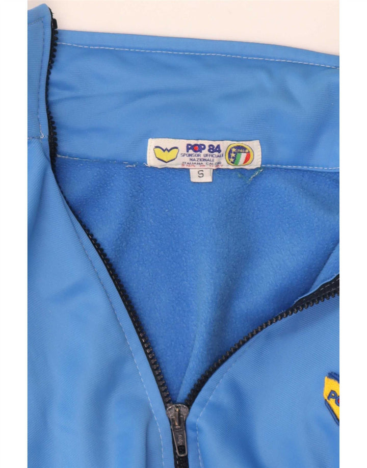 POP 84 Mens Tracksuit Top Jacket Small Blue Colourblock