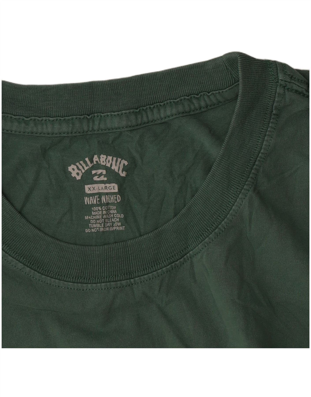 Billabong Mens T-Shirt Top 2XL Green Cotton