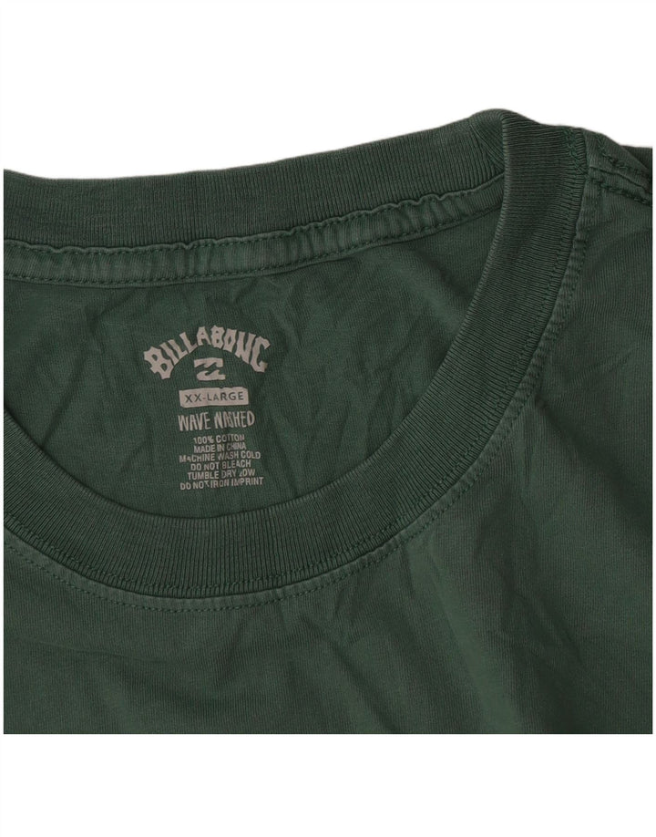 Billabong Mens T-Shirt Top 2XL Green Cotton