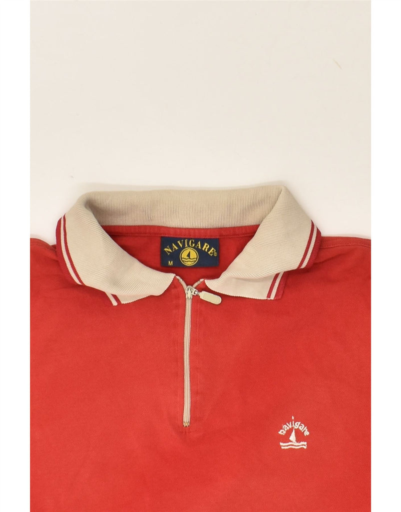 NAVIGARE Mens Polo Shirt Medium Red Cotton | Vintage Navigare | Thrift | Second-Hand Navigare | Used Clothing | Messina Hembry 