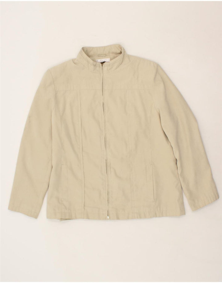 VINTAGE Womens Bomber Jacket UK 20 2XL Beige Polyester Vintage Vintage and Second-Hand Vintage from Messina Hembry 