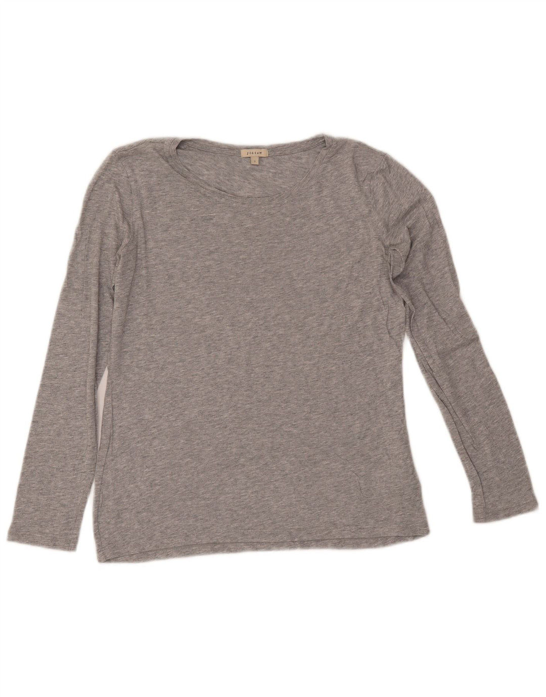 JIGSAW Womens Top Long Sleeve UK 10 Small Grey Modal