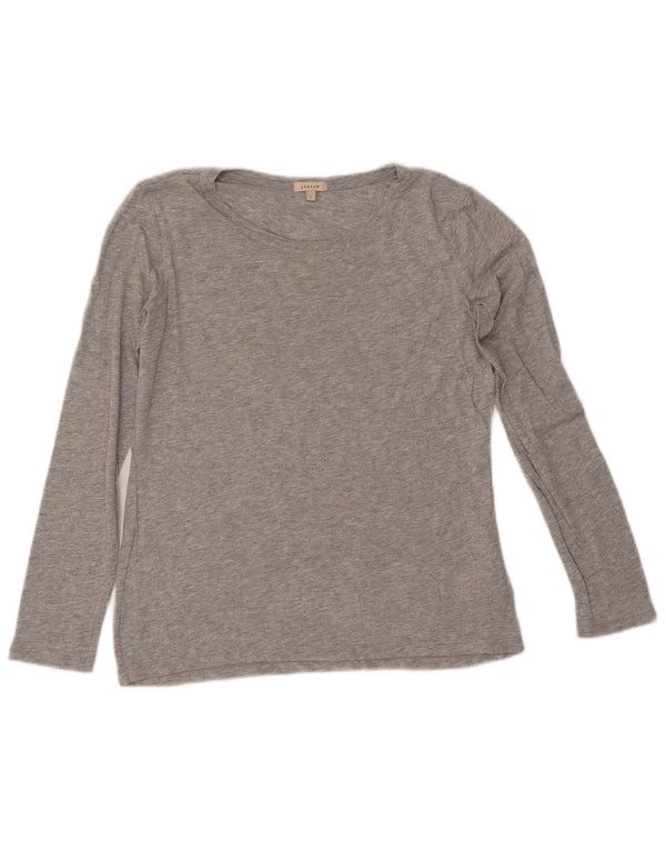 JIGSAW Womens Top Long Sleeve UK 10 Small Grey Modal