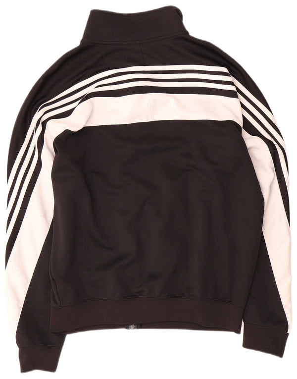 Adidas Mens Tracksuit Top Jacket Large Black Colourblock Polyester