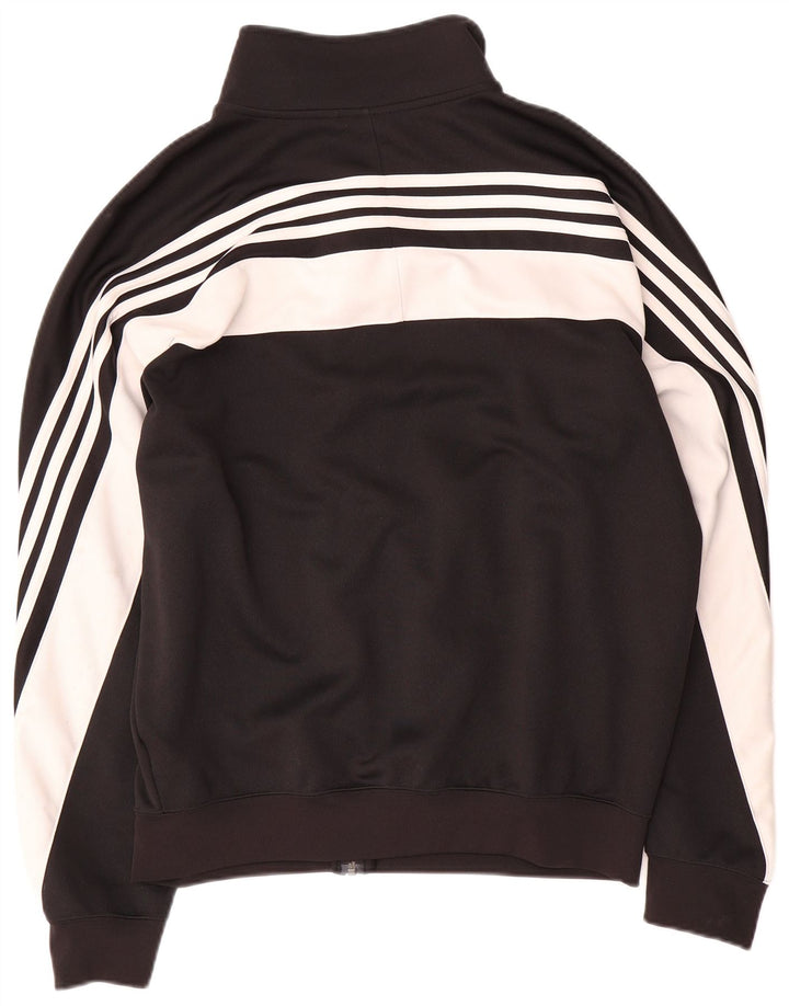 Adidas Mens Tracksuit Top Jacket Large Black Colourblock Polyester