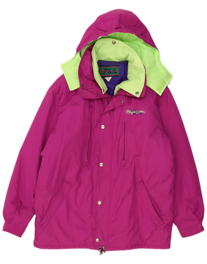 Fila Mens Hooded Padded Jacket IT 52 XL Pink Colourblock Polyester