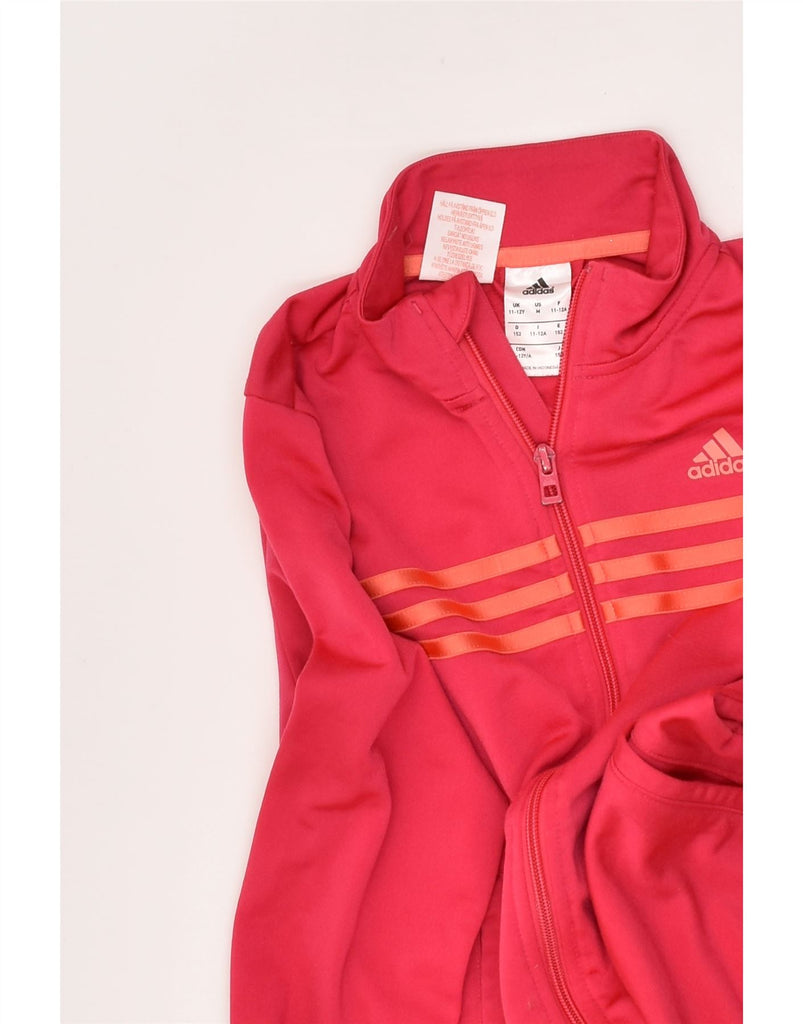 ADIDAS Girls Tracksuit Top Jacket 11-12 Years Pink Polyester | Vintage Adidas | Thrift | Second-Hand Adidas | Used Clothing | Messina Hembry 