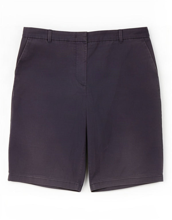Marks & Spencer Womens Chino Shorts UK 14 Large W32 Navy Blue Cotton