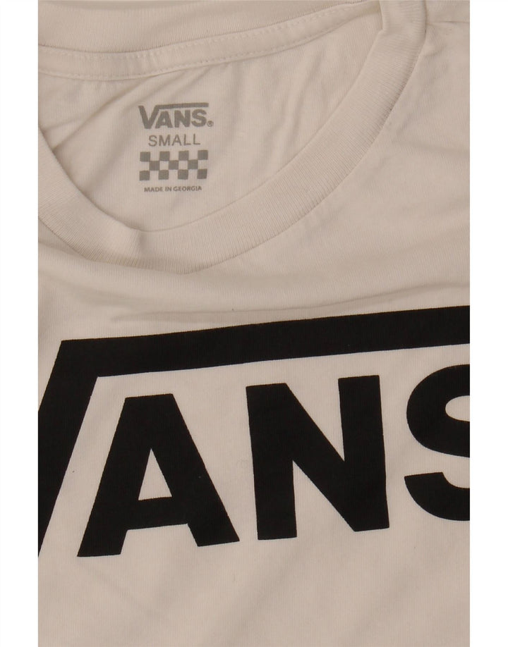 VANS Womens Graphic T-Shirt Top UK 10 Small Off White