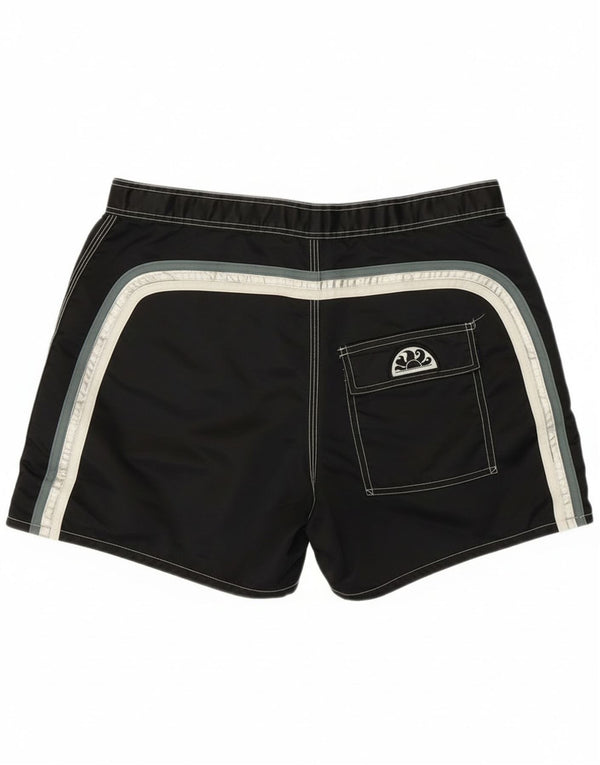 Sundek Mens Swimming Shorts Medium Black Striped Beach