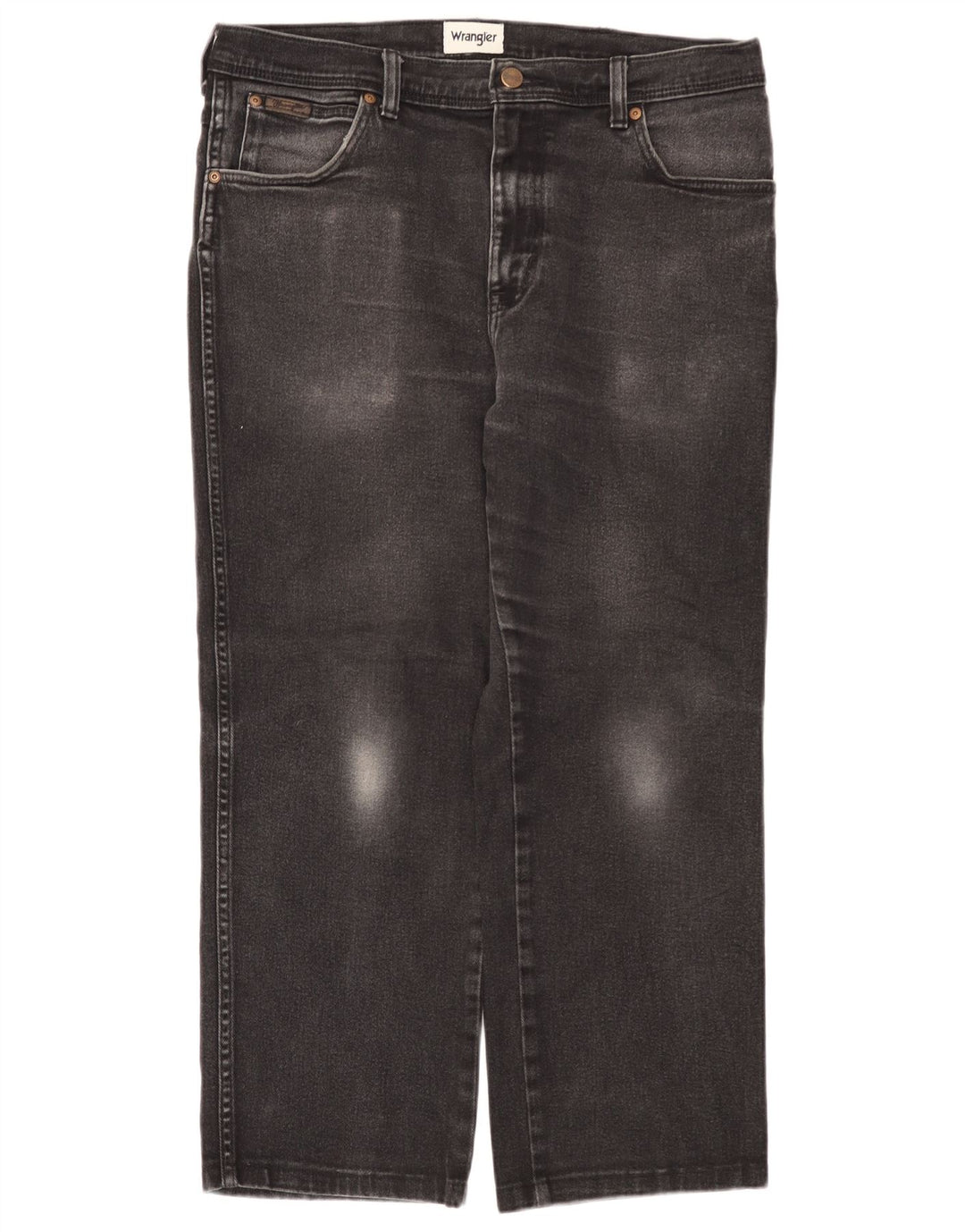 Wrangler Mens Texas Straight Jeans W36 L26 Black Cotton