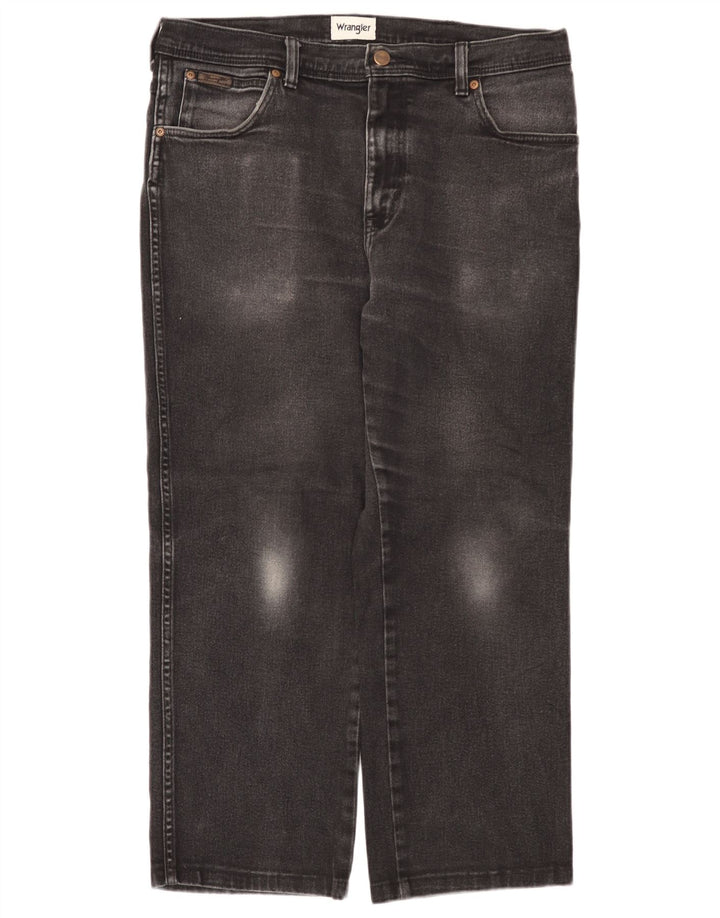 Wrangler Mens Texas Straight Jeans W36 L26 Black Cotton