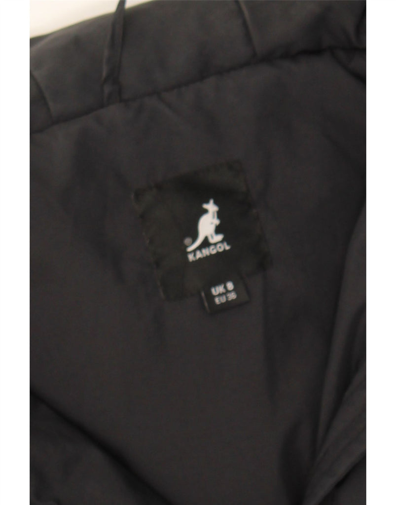 KANGOL Womens Hooded Padded Coat UK 8 Small Black Nylon Vintage Kangol and Second-Hand Kangol from Messina Hembry 