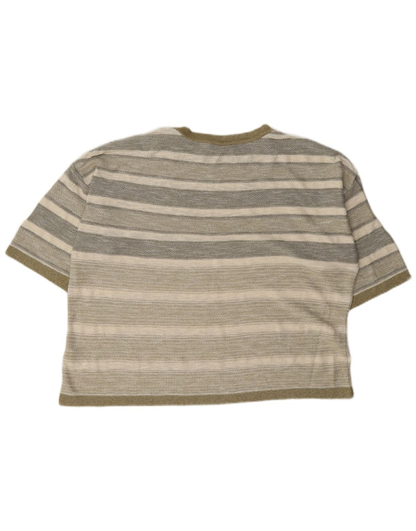 Marks & Spencer Womens T-Shirt Top UK 18 XL Multicoloured Striped Cotton