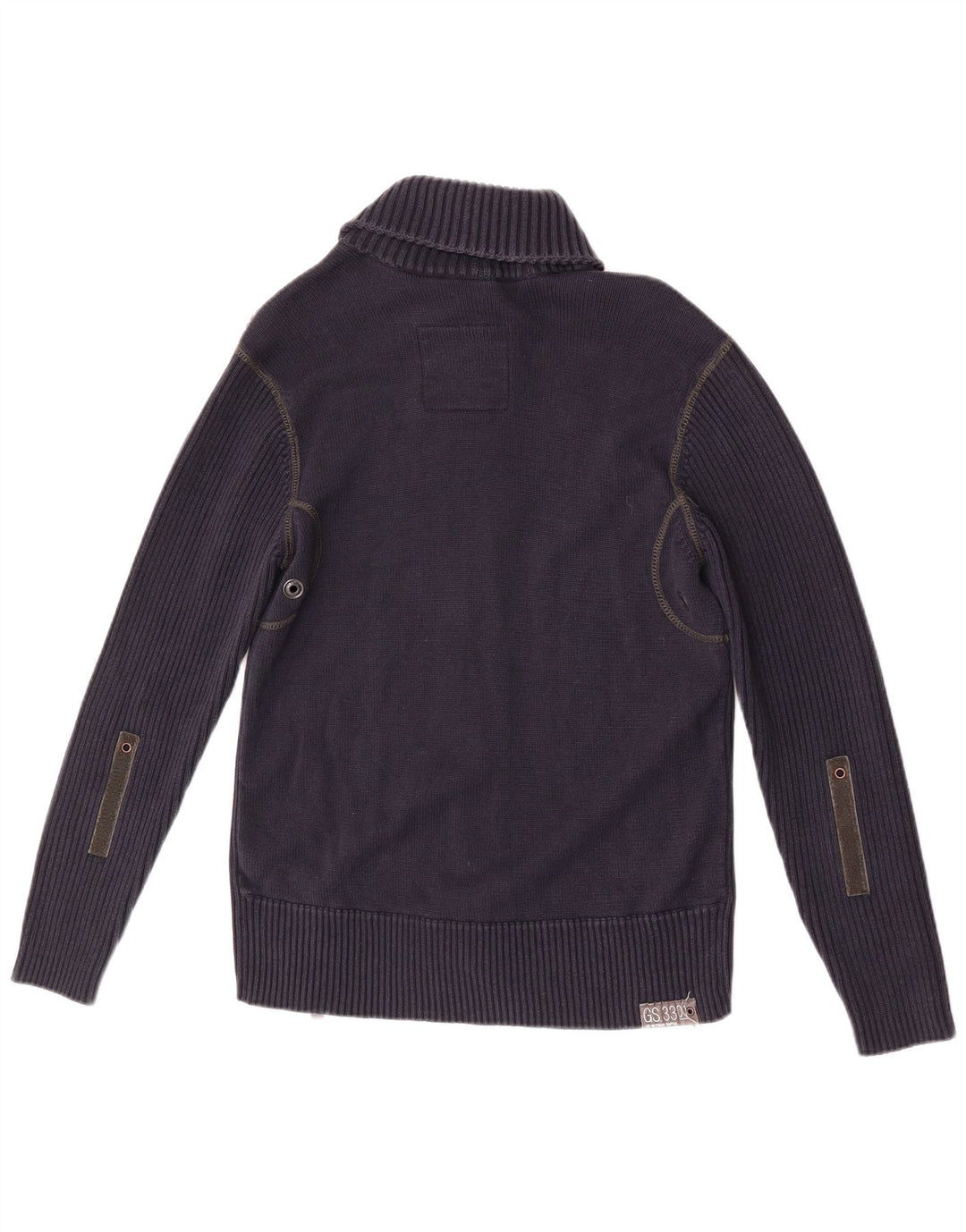 G-Star Mens 3301 Cardigan Sweater Large Navy Blue Cotton