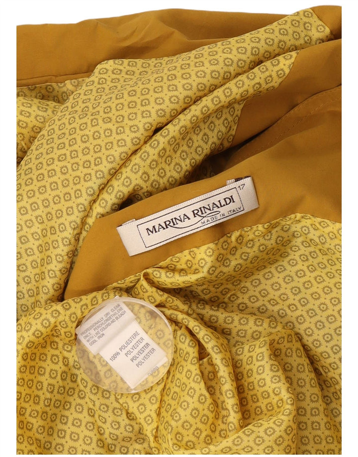 Marina Rinaldi Womens Oversized Overcoat Size 17 Small Yellow Polyester
