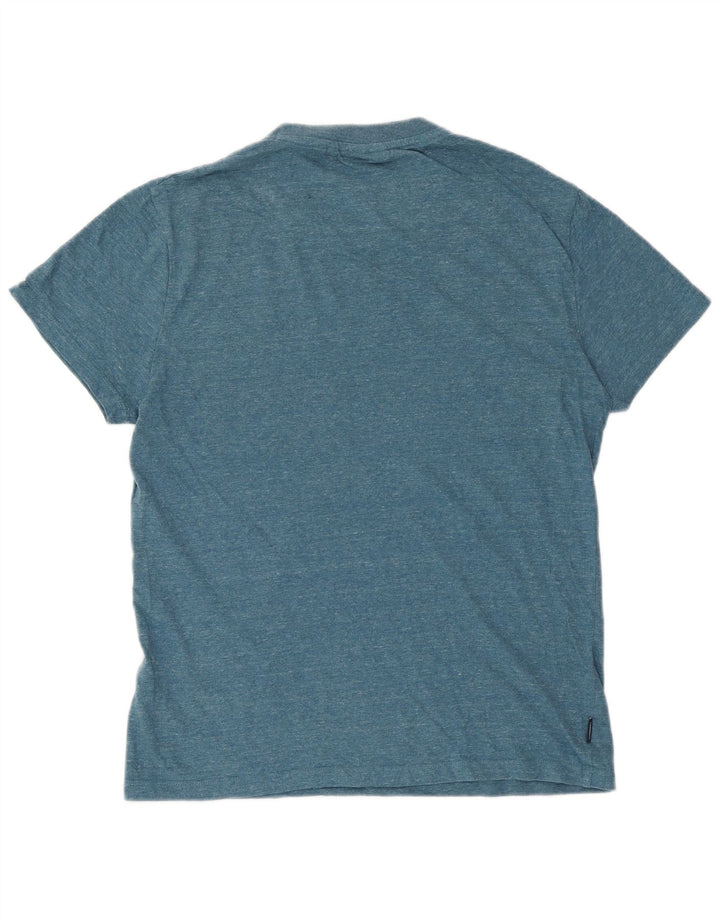 SUPERDRY Mens T-Shirt Top Small Blue Flecked Cotton