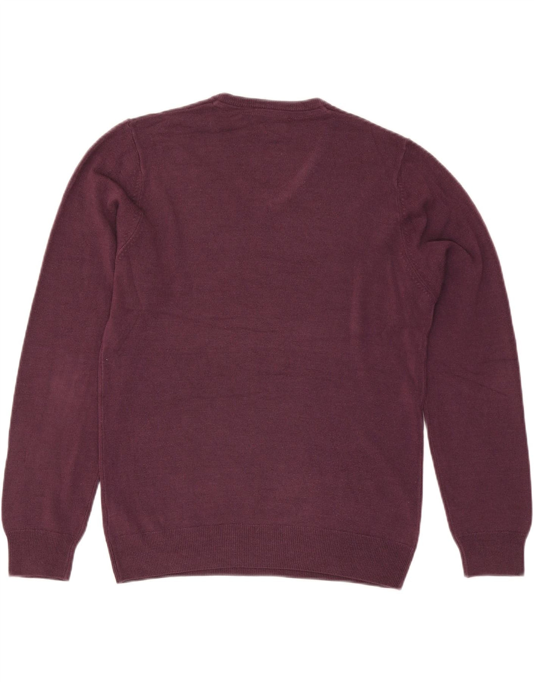 Marks & Spencer Mens Regular Fit V-Neck Jumper Sweater Medium Burgundy