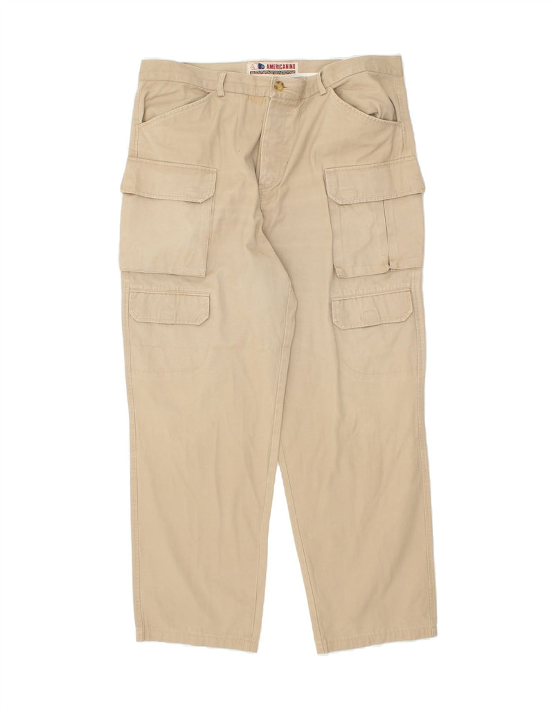 AMERICANINO Mens Straight Cargo Trousers W42 L30 Beige | Vintage Americanino | Thrift | Second-Hand Americanino | Used Clothing | Messina Hembry 