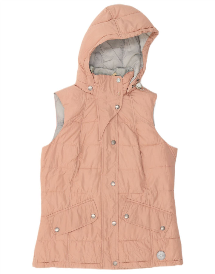 Barbour Womens Hooded Padded Gilet UK 12 Medium Pink Polyester