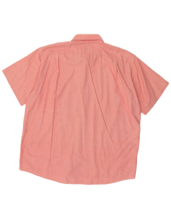 Lacoste Mens Short Sleeve Shirt Size 43 XL Pink Cotton