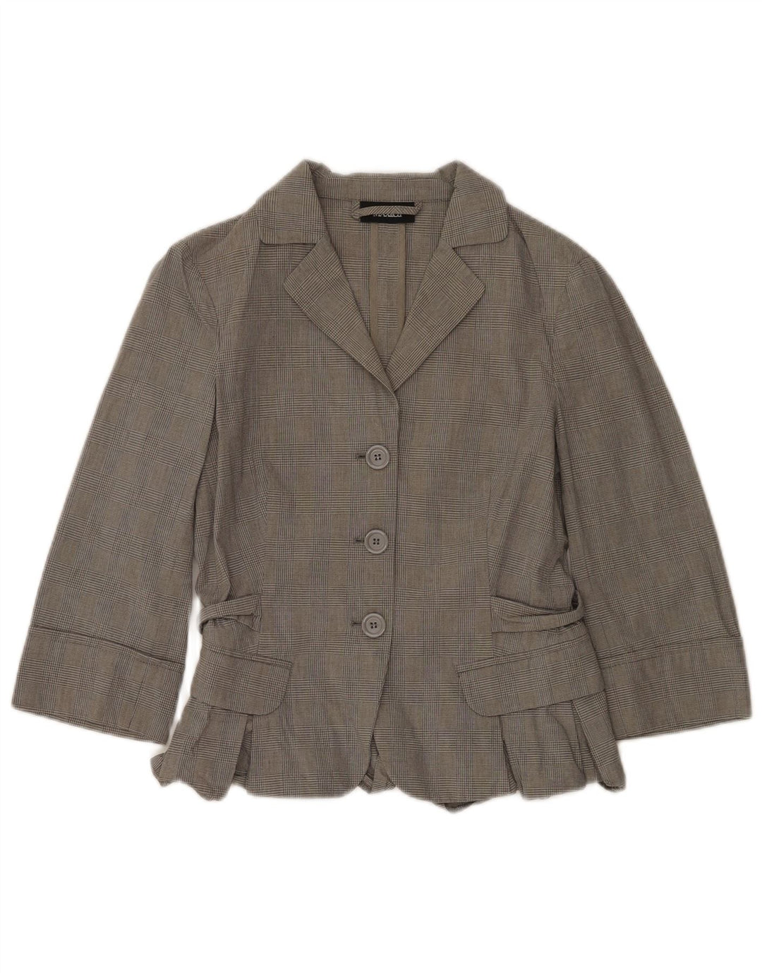 Max & Co. Womens 3/4 Sleeve 2 Piece Suit UK 12 Medium W30 L31 Grey Check