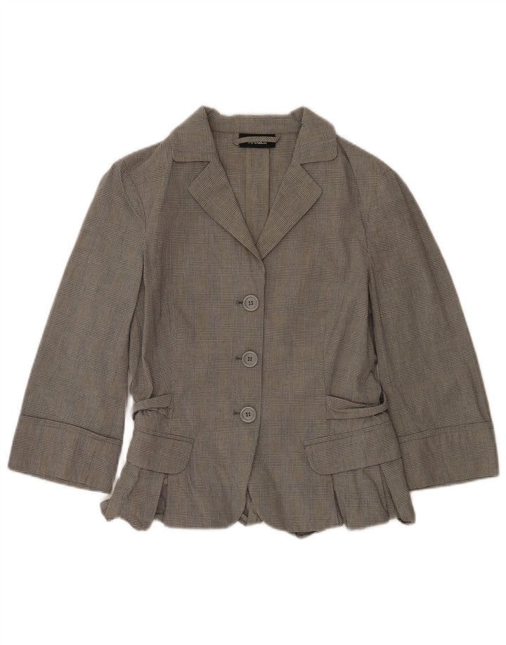 Max & Co. Womens 3/4 Sleeve 2 Piece Suit UK 12 Medium W30 L31 Grey Check