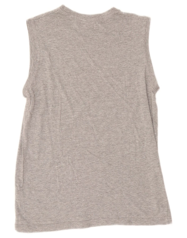 Kappa Womens Graphic Vest Top UK 14 Medium Grey Cotton