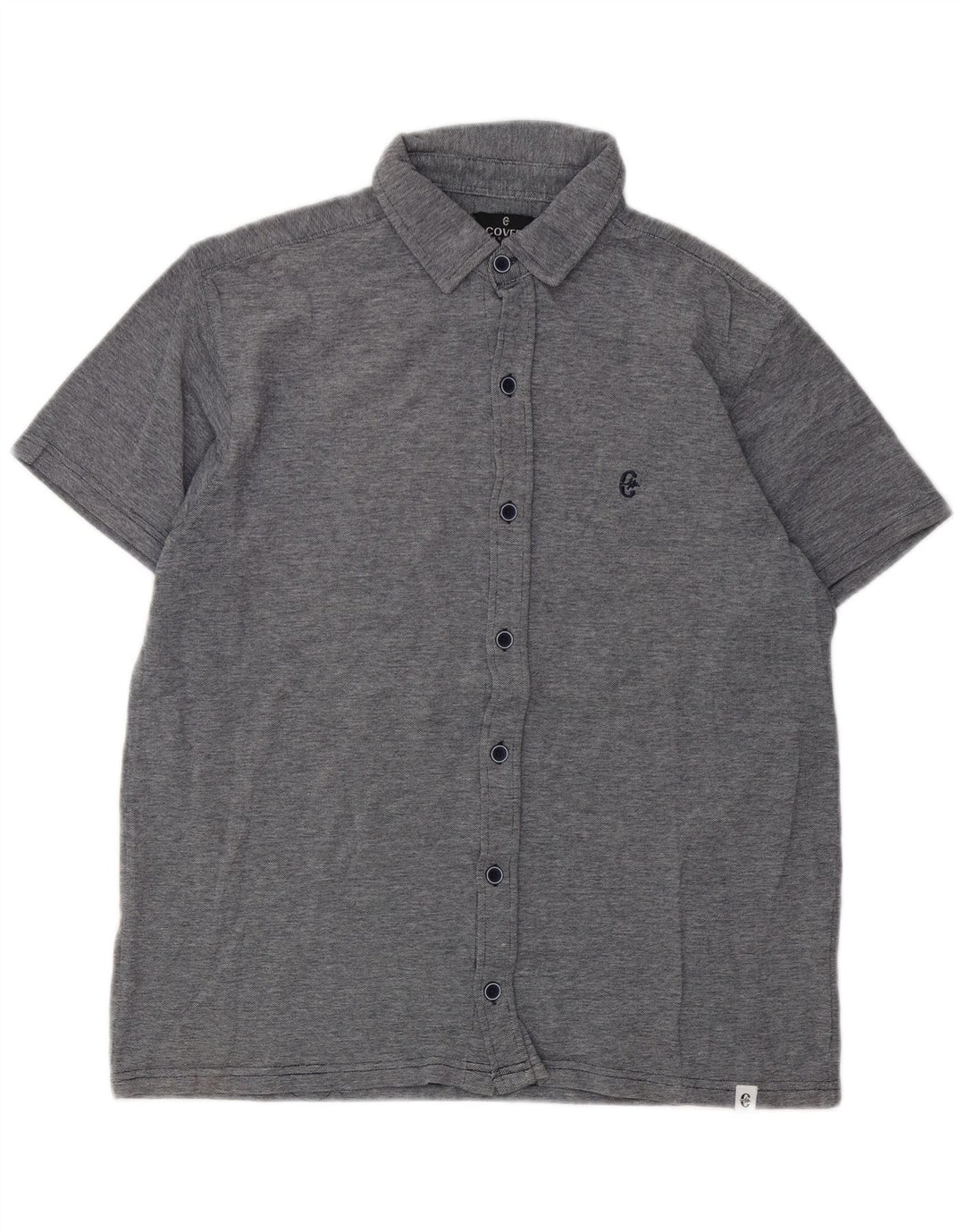 Coveri Mens Short Sleeve Shirt XL Grey Cotton