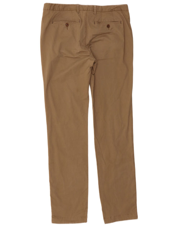 Ted Baker Mens Straight Chino Trousers W36 L36 Beige Cotton