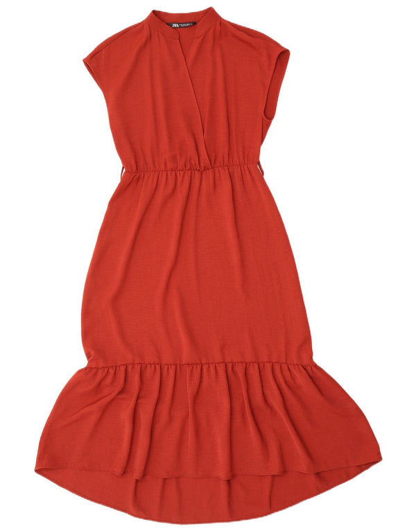 Zara Womens Sleeveless Maxi Dress UK 6 XS Red