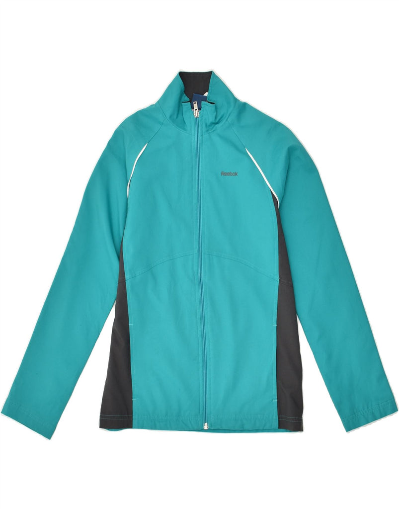 REEBOK Womens Tracksuit Top Jacket UK 6 XS Turquoise Polyester | Vintage Reebok | Thrift | Second-Hand Reebok | Used Clothing | Messina Hembry 