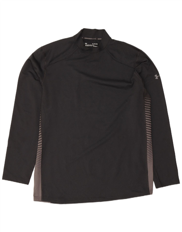 Under Armour Mens Cold Gear Top Long Sleeve XL Black Colourblock Polyester