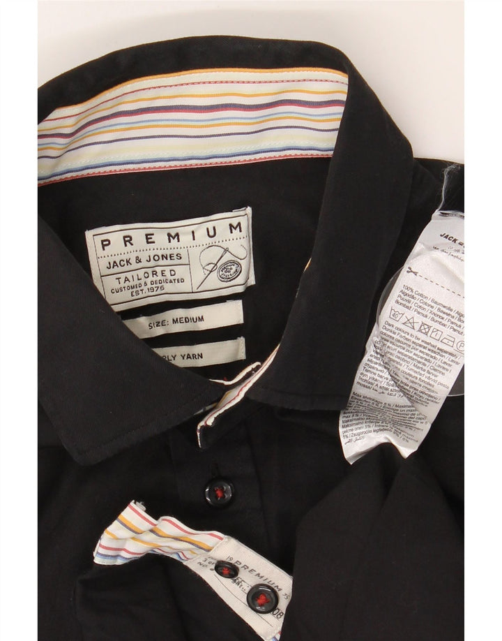 JACK & JONES Mens Tailored Shirt Medium Black Cotton Vintage Jack & Jones and Second-Hand Jack & Jones from Messina Hembry 