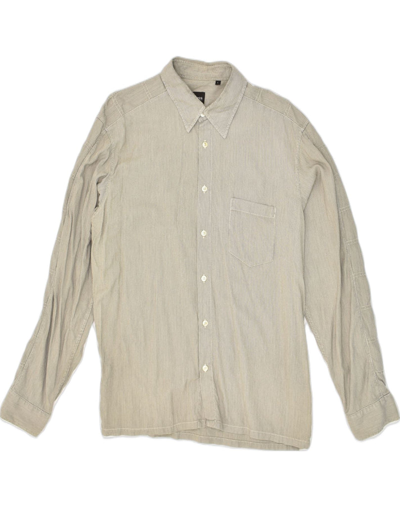 HUGO BOSS Mens Shirt Large Grey Cotton | Vintage Hugo Boss | Thrift | Second-Hand Hugo Boss | Used Clothing | Messina Hembry 