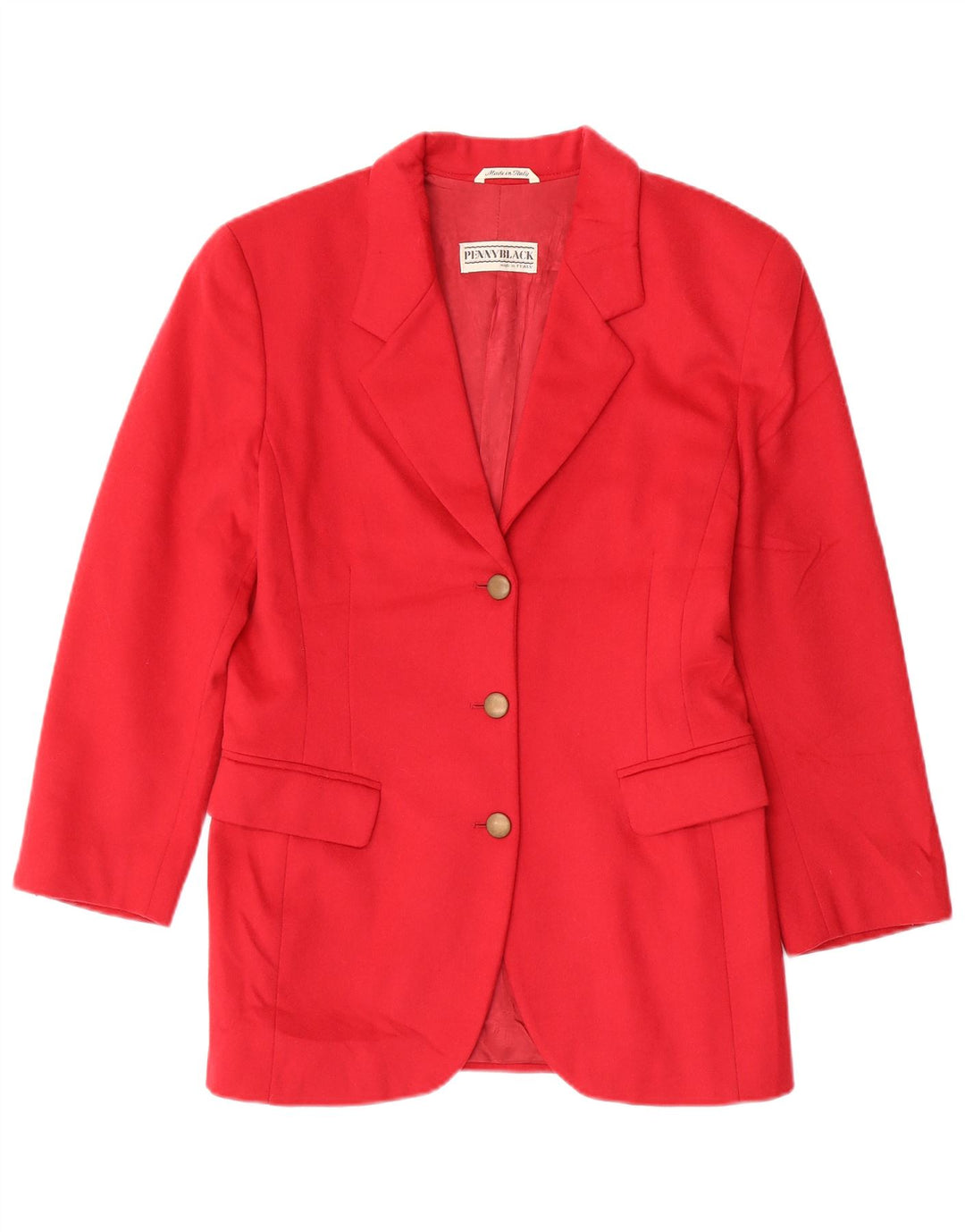 Penny Black Womens 3 Button Blazer Jacket UK 12 Medium Red Wool