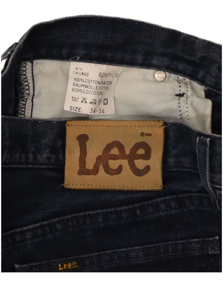 Lee Mens Chicago Straight Jeans W34 L28 Navy Blue Cotton