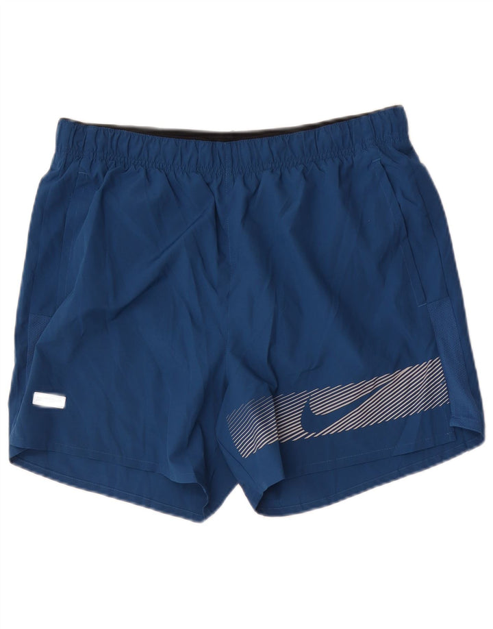 Nike Mens Dri Fit Graphic Sport Shorts Medium Navy Blue Polyester