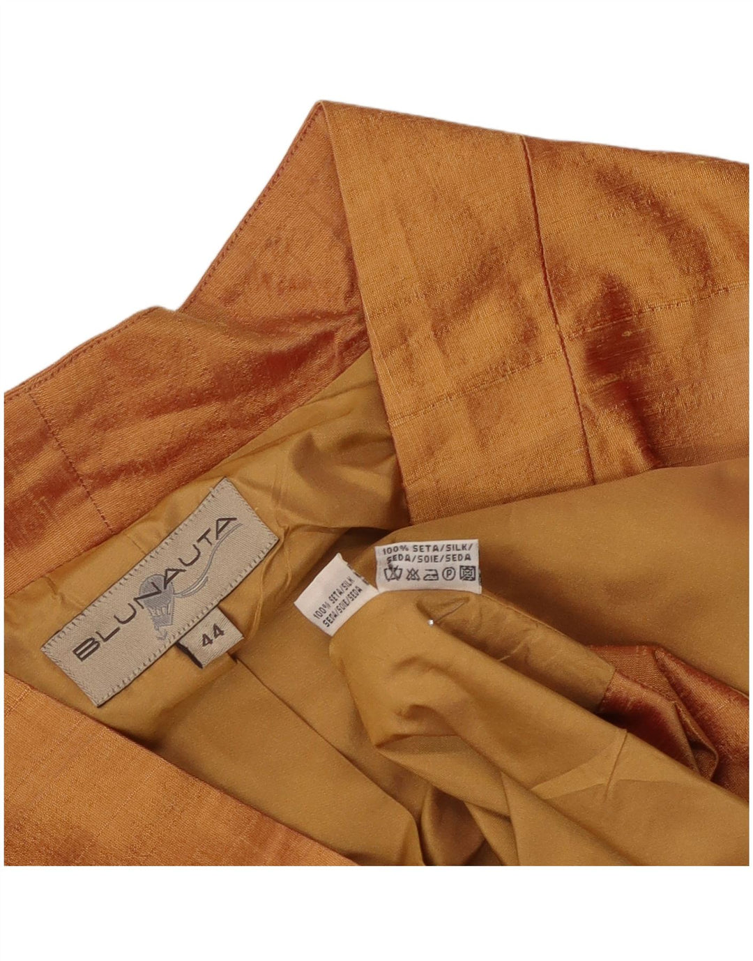 Blunauta Womens 1 Button Blazer Jacket IT 44 Medium Orange Silk